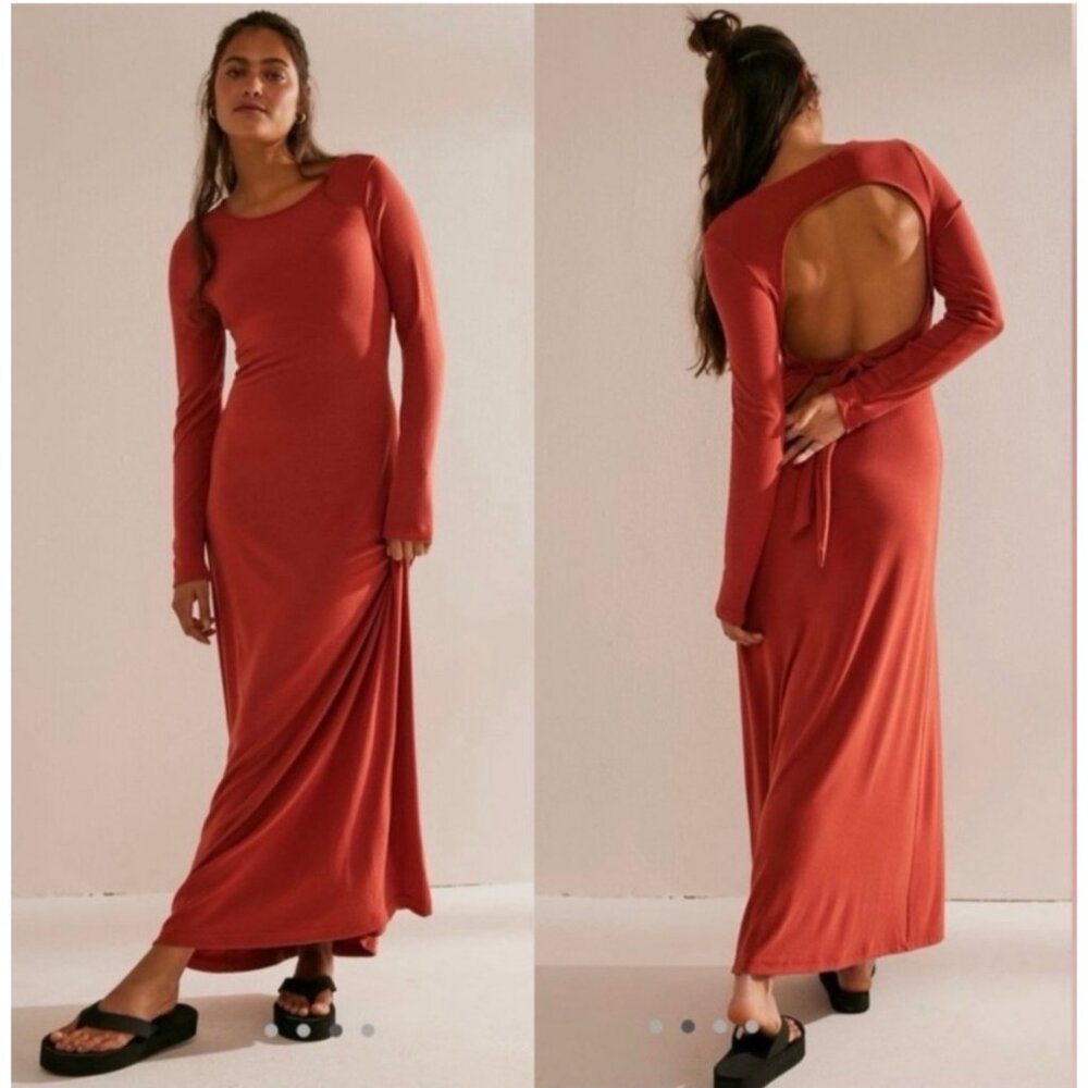 Free People Beach Aubre Open-Back Essential Maxi dress sz‎ M